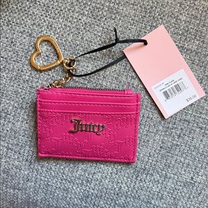 Juicy Couture Vibrant Pink Key & Card Holder NWT